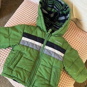 London Fog Green Kids' Jacket with Stripes